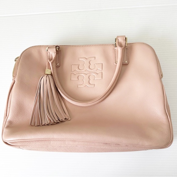 Tory Burch Thea Triple Zip Compartment Satchel Porcelain Pink - Picture 2 of 16